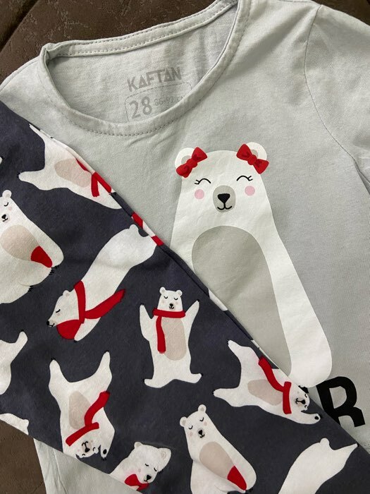 Фотография покупателя товара Пижама детская для девочки KAFTAN Polar Bear, размер 28 (86-92 см) - Фото 2