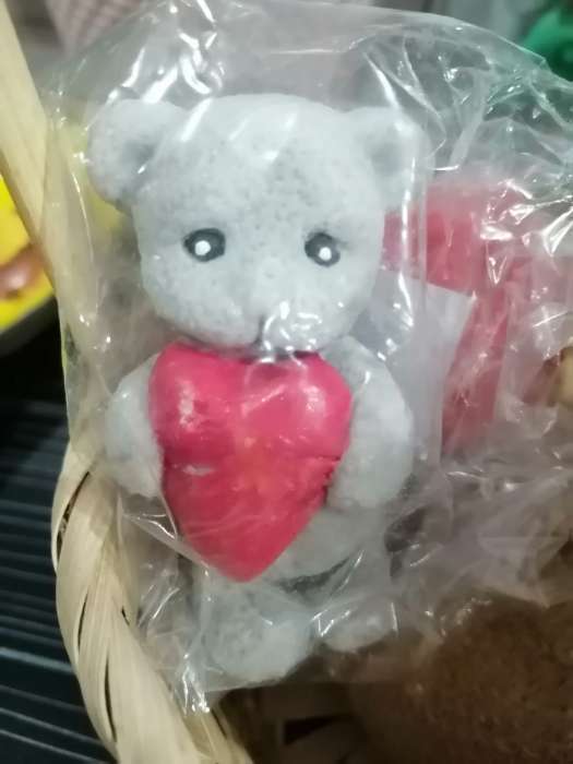 Фотография покупателя товара Фигурное мыло "Мишка с сердцем" серый, 57гр - Фото 1