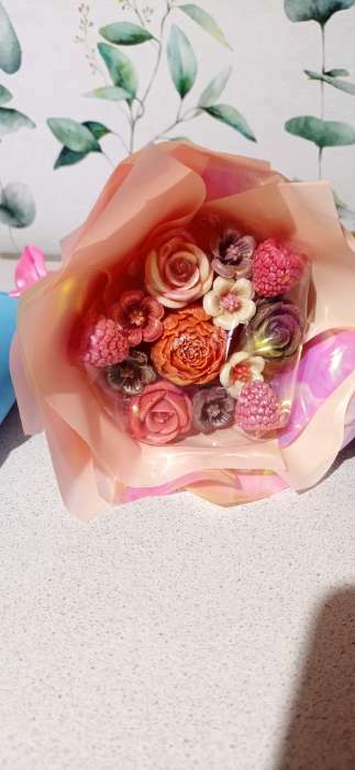 Фотография покупателя товара Пленка для цветов "Акварель", розовый лотус, 58 см х 5 м - Фото 5