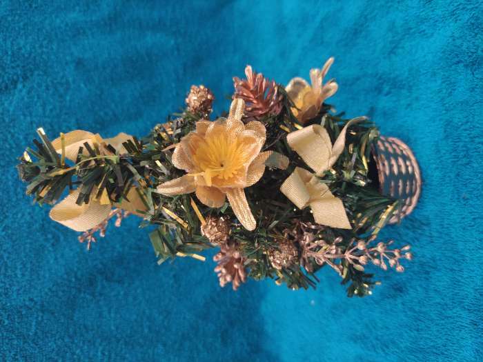 Фотография покупателя товара Ёлка декор 20 см золото цветы - Фото 2
