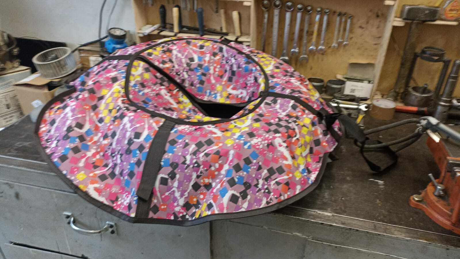 Фотография покупателя товара Тюбинг-ватрушка, диаметр чехла 90 см, цвета МИКС - Фото 4
