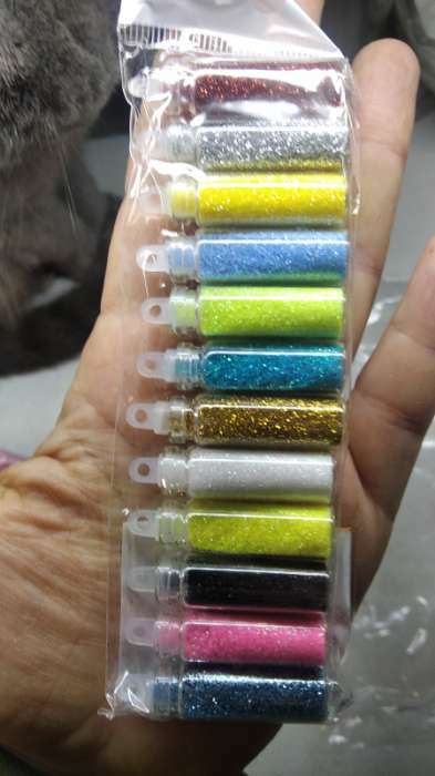 Фотография покупателя товара Блёстки для декора, мелкие, набор 12 бутылочек, разноцветные - Фото 3
