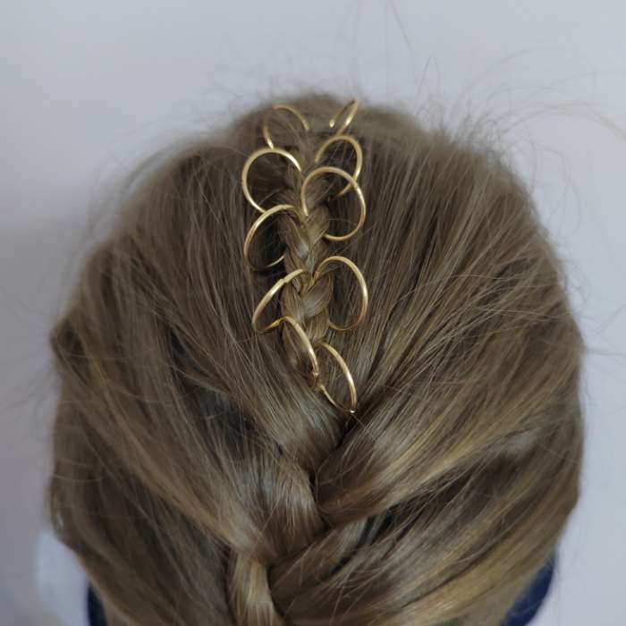 Фотография покупателя товара Пирсинг для волос «Кольца», d = 1,4 см, 10 шт, цвет золотистый - Фото 2