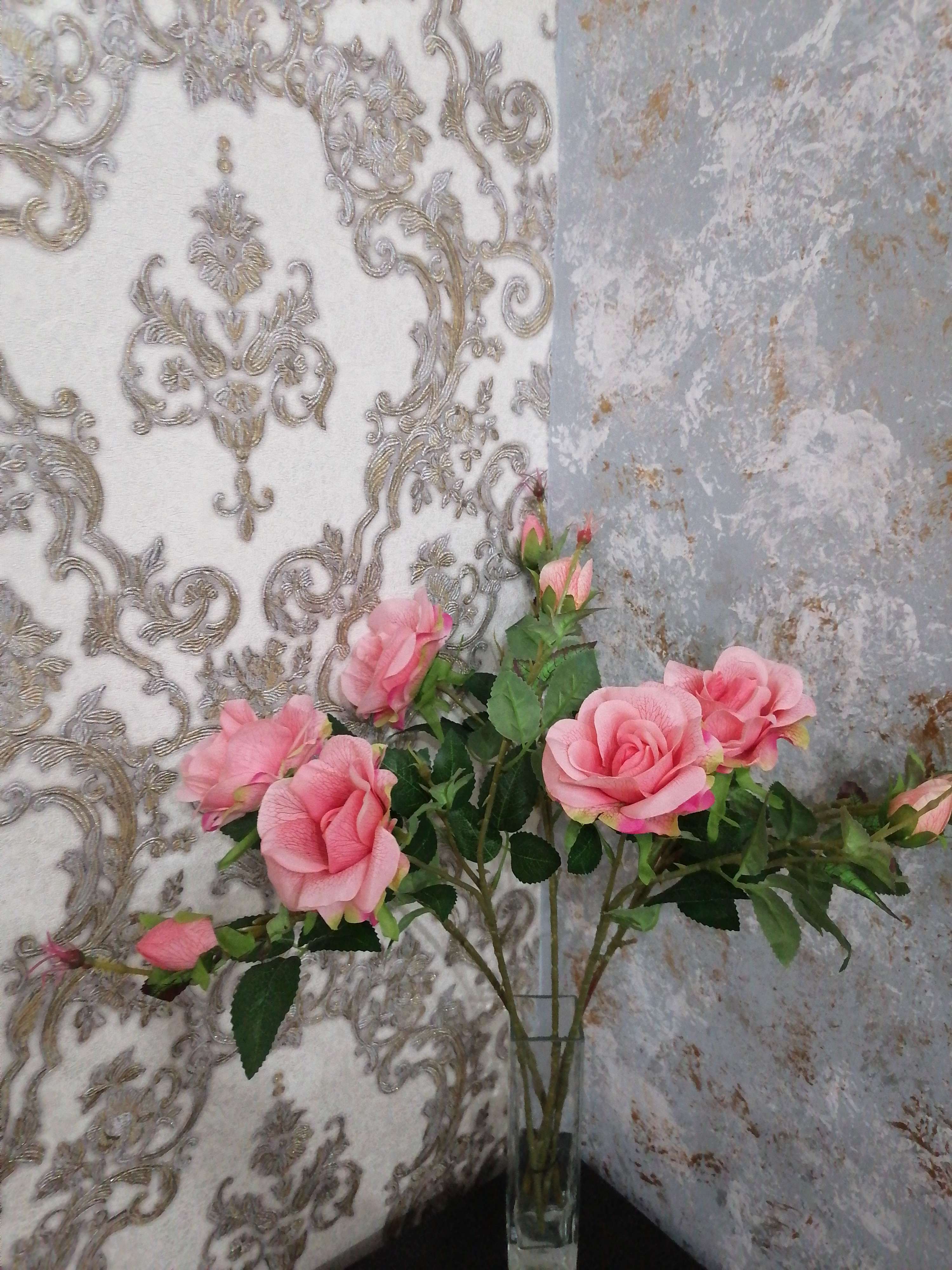 Фотография покупателя товара Цветы искусственные "Роза душистая" 9х50 см, розовый - Фото 1