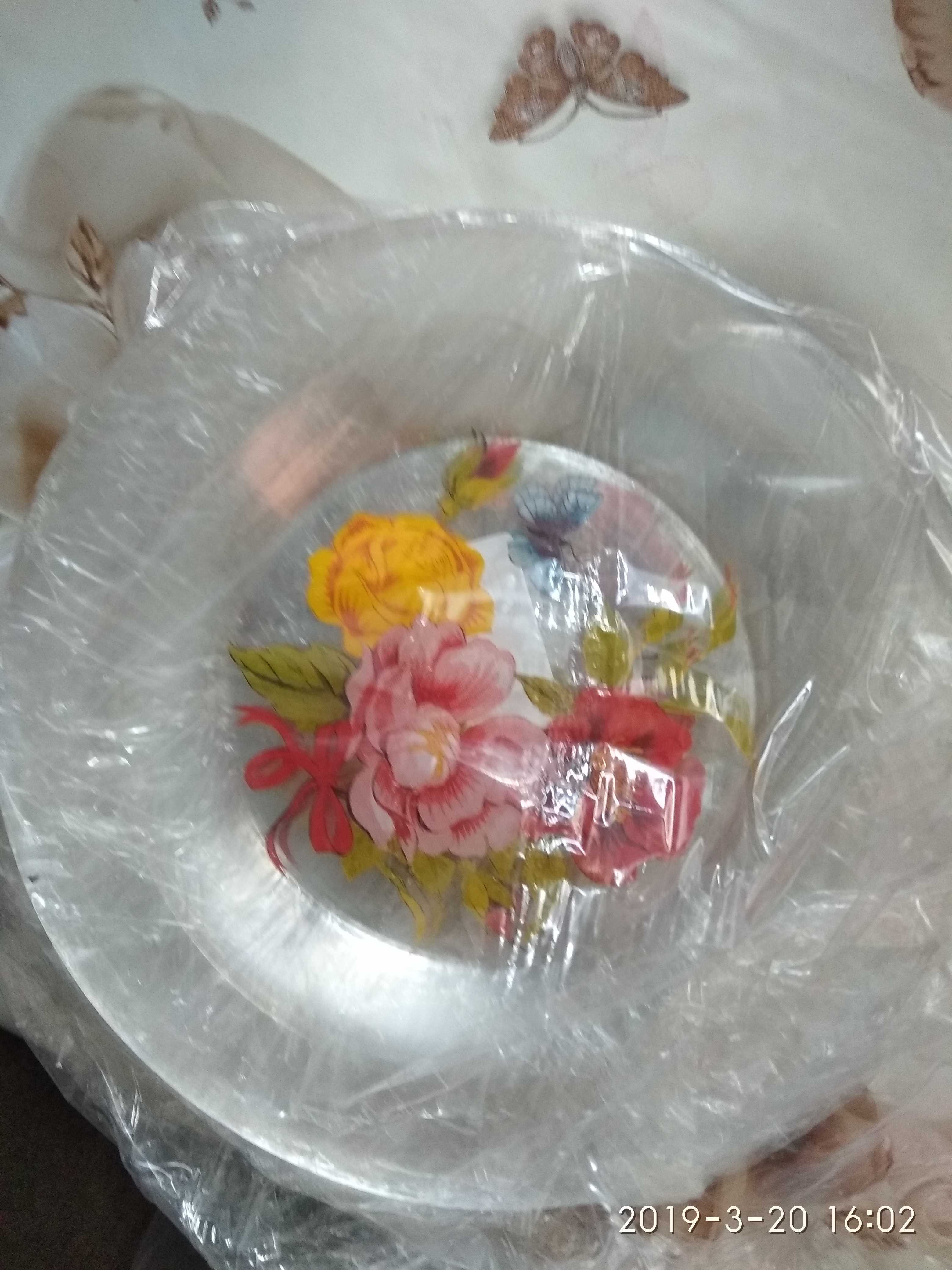 Фотография покупателя товара Набор тарелок стекло "Розы", 6 шт., 20 см - Фото 1
