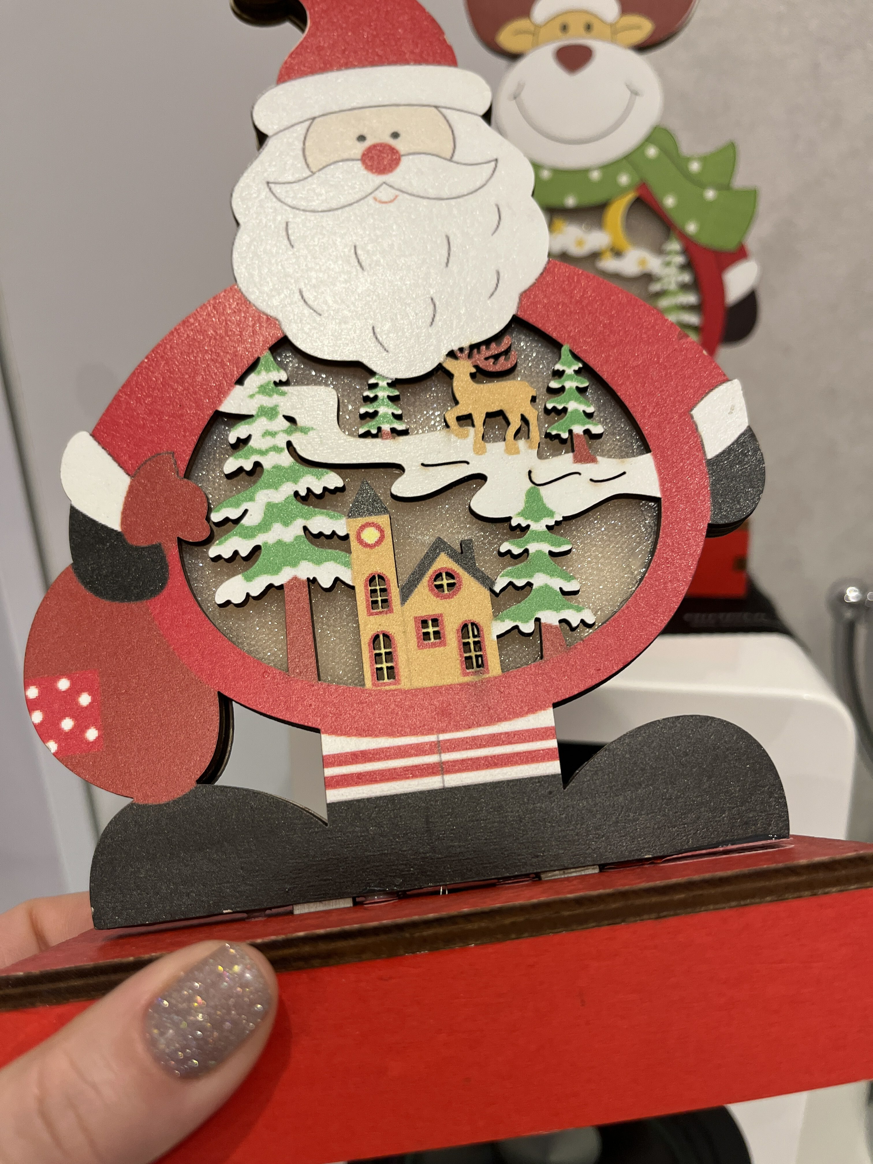 Фотография покупателя товара Светодиодная фигура «Дед Мороз» 13 × 14 × 5 см, дерево, батарейки ААх2 (не в комплекте), свечение тёплое белое - Фото 1