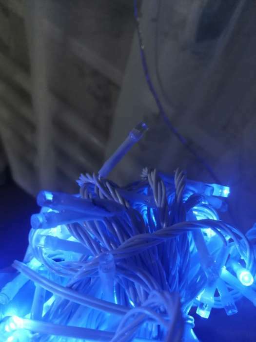 Фотография покупателя товара Гирлянда «Нить» 10 м, IP20, тёмная нить, 100 LED, свечение мульти, 8 режимов, 220 В - Фото 339