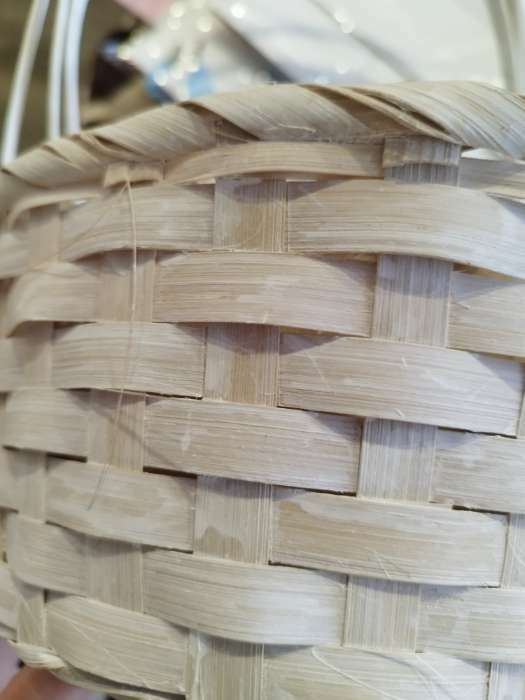Фотография покупателя товара Набор корзин плетёных, белых, бамбук, 3 шт. - Фото 6