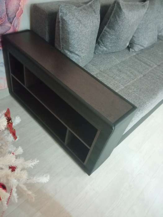 Фотография покупателя товара Угловой диван «Дубай», правый, механизм еврокнижка, рогожка / экокожа, цвет серый / белый - Фото 2