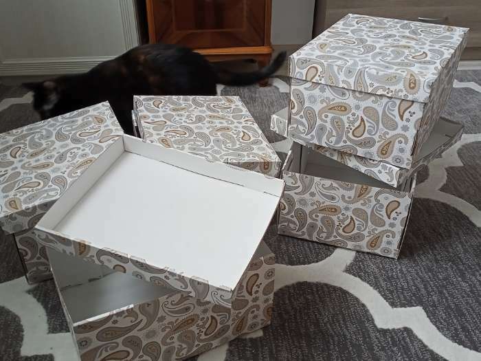 Фотография покупателя товара Коробка с крышкой СМЕКА, 26x32x17 см, цвет серый, с рисунком - Фото 1