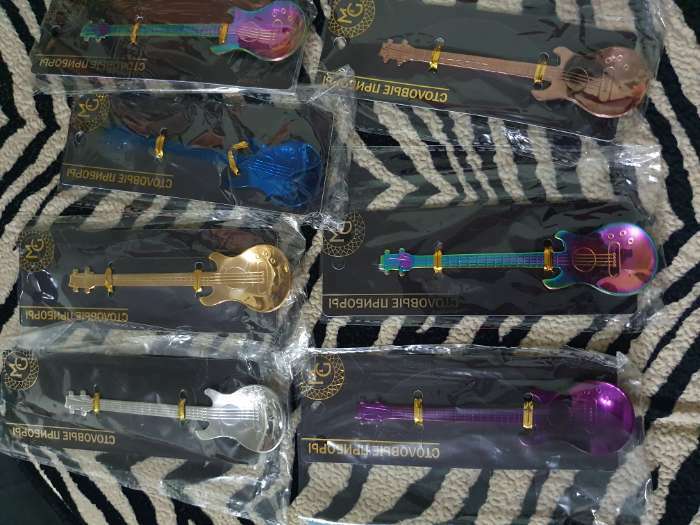 Фотография покупателя товара Ложка десертная из нержавеющей стали Magistro «Гитара», длина 12 см, цвет хамелеон