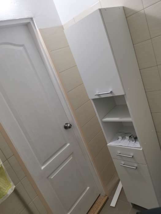 Фотография покупателя товара Пенал для ванной комнаты, белый, 33 х 33 х 185 см - Фото 16