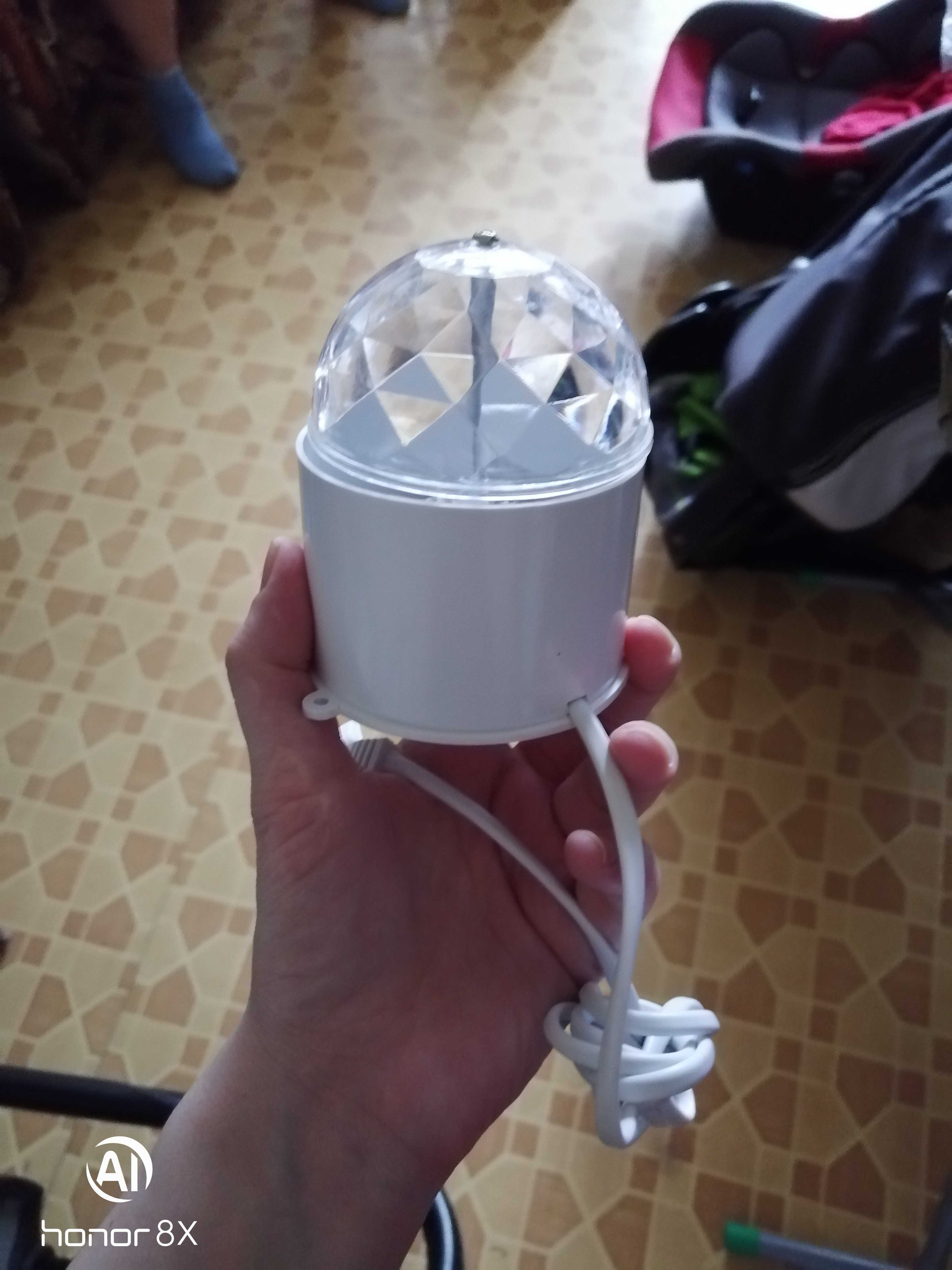 Фотография покупателя товара Световой прибор «Хрустальный шар» 7.5 см, свечение RGB, 220 В, белый - Фото 23