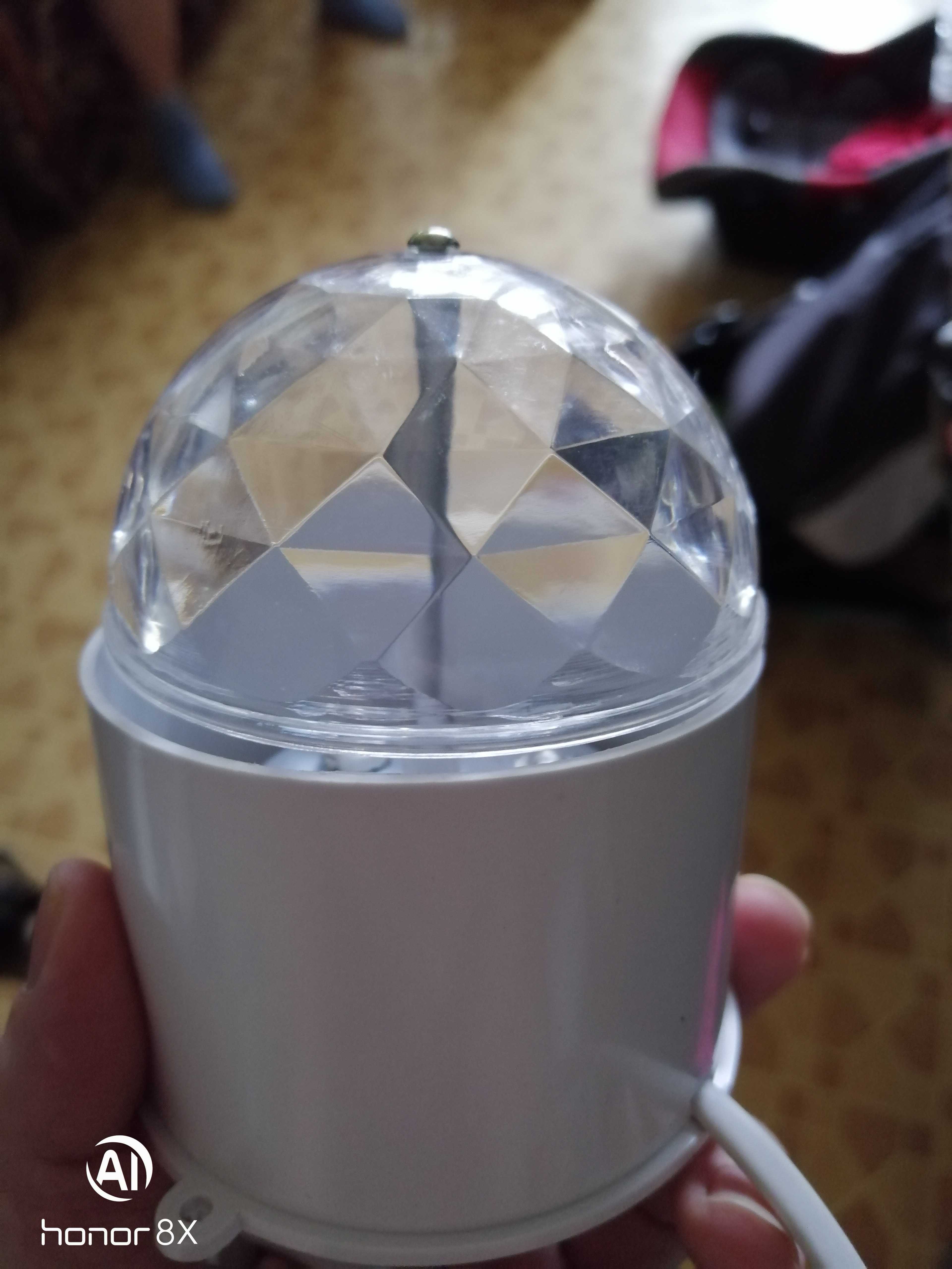 Фотография покупателя товара Световой прибор «Хрустальный шар» 7.5 см, свечение RGB, 220 В, белый - Фото 23
