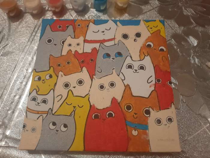 Фотография покупателя товара Картина по номерам для детей «Милые котята», 15 х 15 см