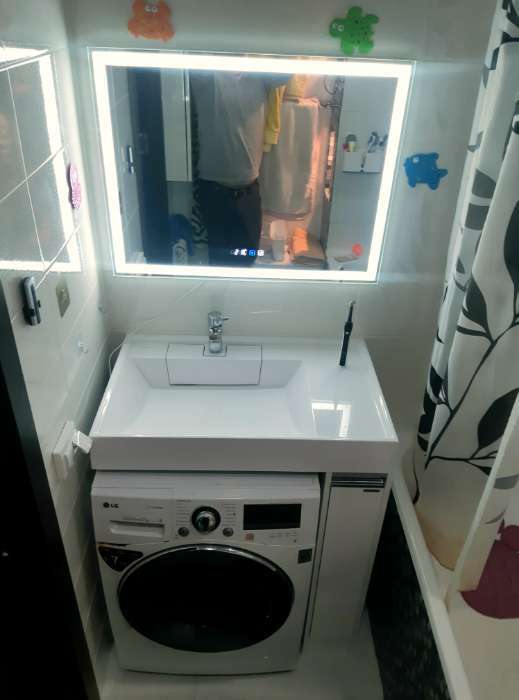 Фотография покупателя товара Тумба под раковину Aquaton «Лондри 200», для стиральной машины, белый - Фото 3