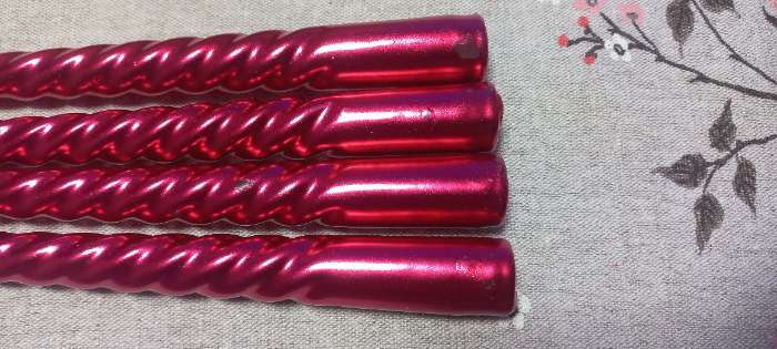 Фотография покупателя товара Набор Свечей витых, 1,9х 20 см, 6 штук, рубиновый металлик