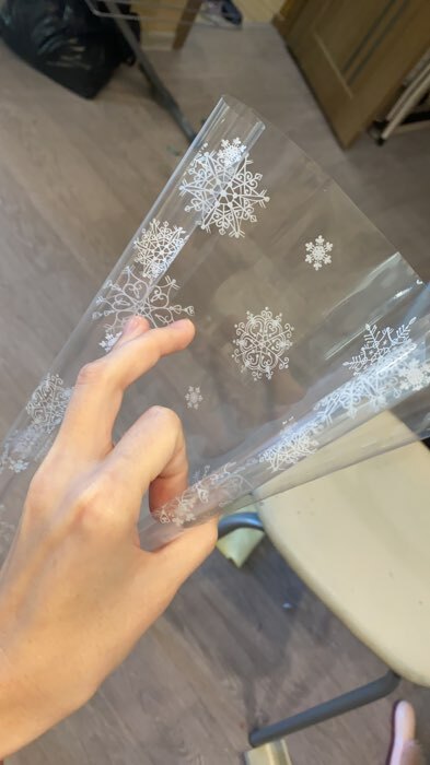 Фотография покупателя товара Плёнка глянцевая «Снежинки», белая, 1 × 5.2 м
