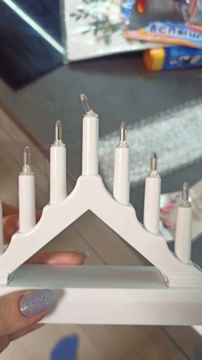 Фотография покупателя товара Светодиодная фигура «Белая рождественская горка», пластик, батарейки ААх2 (не в комплекте), свечение тёплое белое - Фото 7
