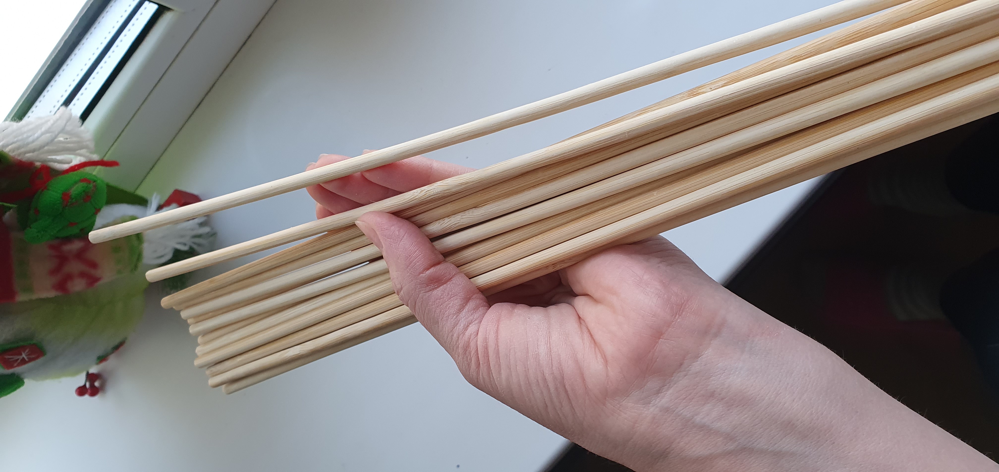 Фотография покупателя товара Веник массажный из бамбука 60см, 0,5см прут - Фото 3