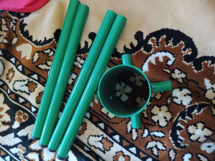 Фотография покупателя товара Подставка для ёлки, диаметр 50 мм, цвет зелёный - Фото 1