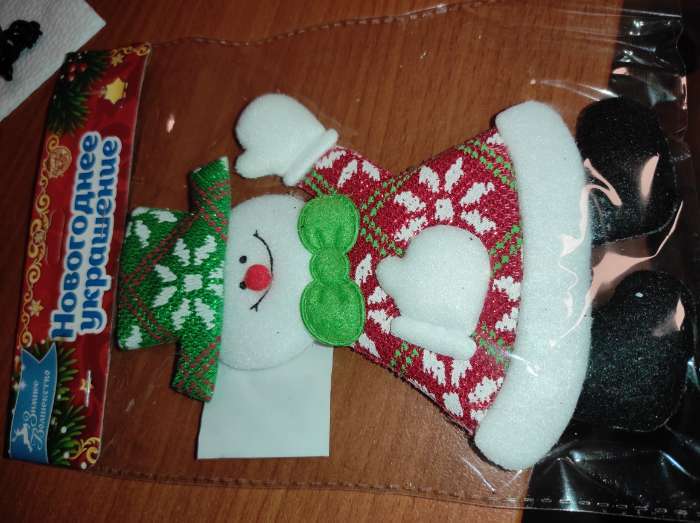 Фотография покупателя товара Мягкая подвеска "Дед Мороз" машет, 10х16 см, бело-красный - Фото 2