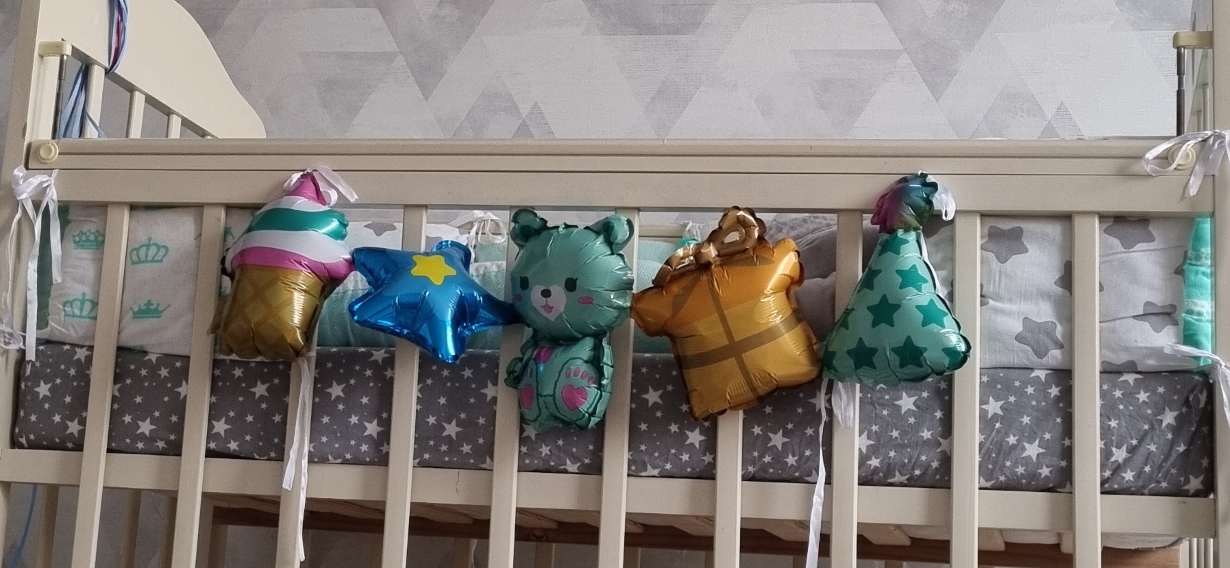 Фотография покупателя товара Гирлянда из фольгированных шаров «С рождением девочки! Мишка» - Фото 11