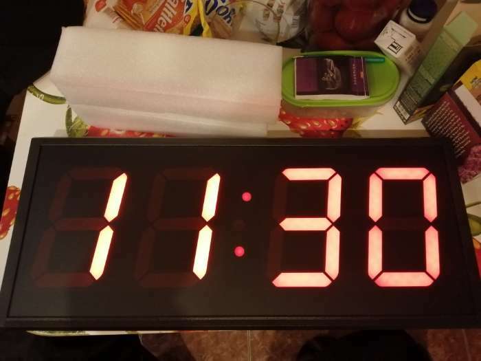 Фотография покупателя товара Часы электронные настенные "Соломон", таймер, секундомер, 26 х 4.5 х 60 см, красные цифры - Фото 1