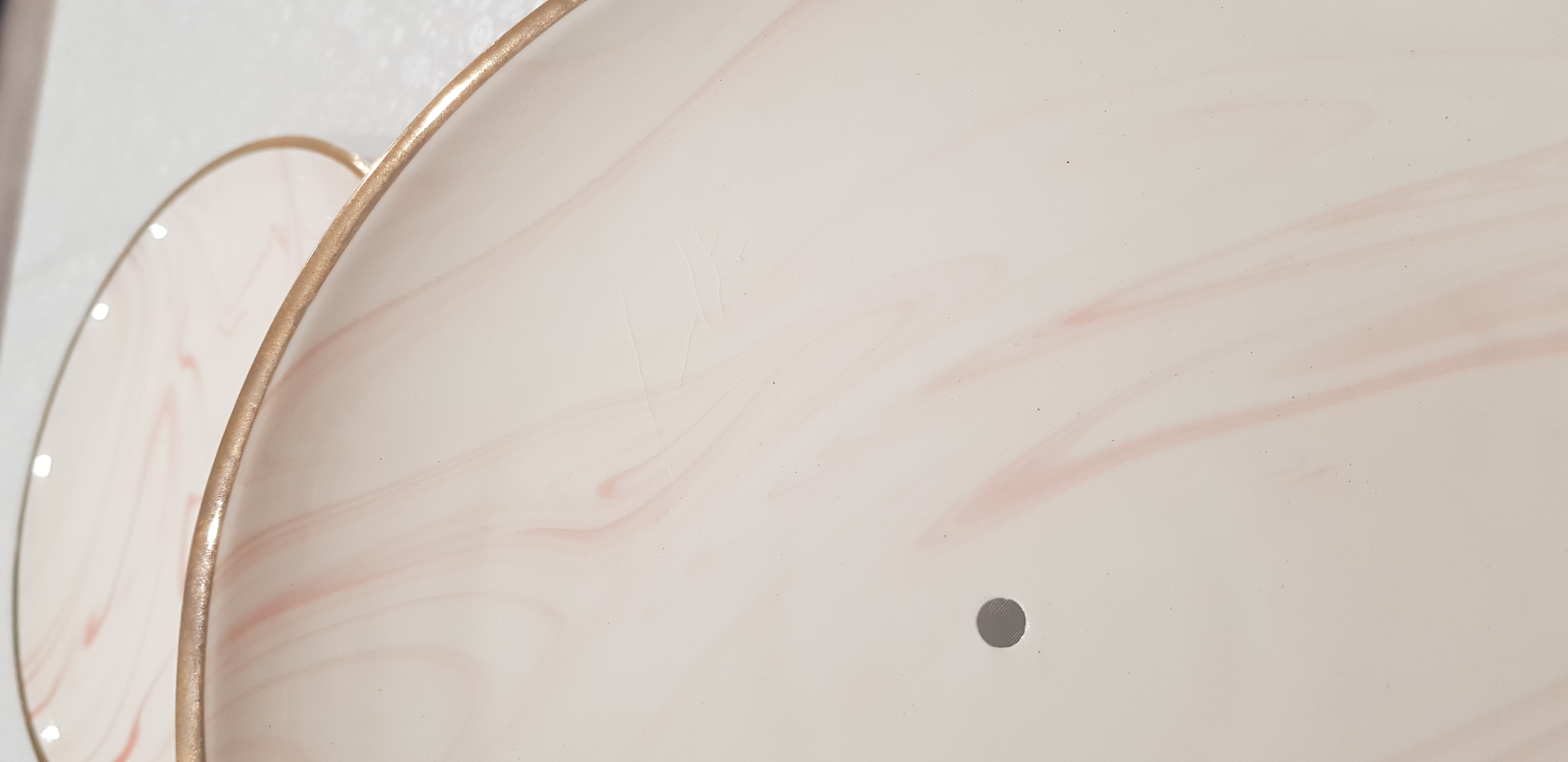 Фотография покупателя товара Этажёрка - фруктовница круглая «Мрамор», 2 яруса, d=20,5/25 см, керамика, цвет розовый