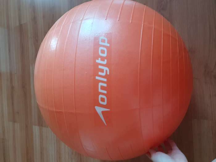 Фотография покупателя товара Фитбол ONLYTOP, d=75 см, 1000 г, антивзрыв, цвета микс - Фото 1