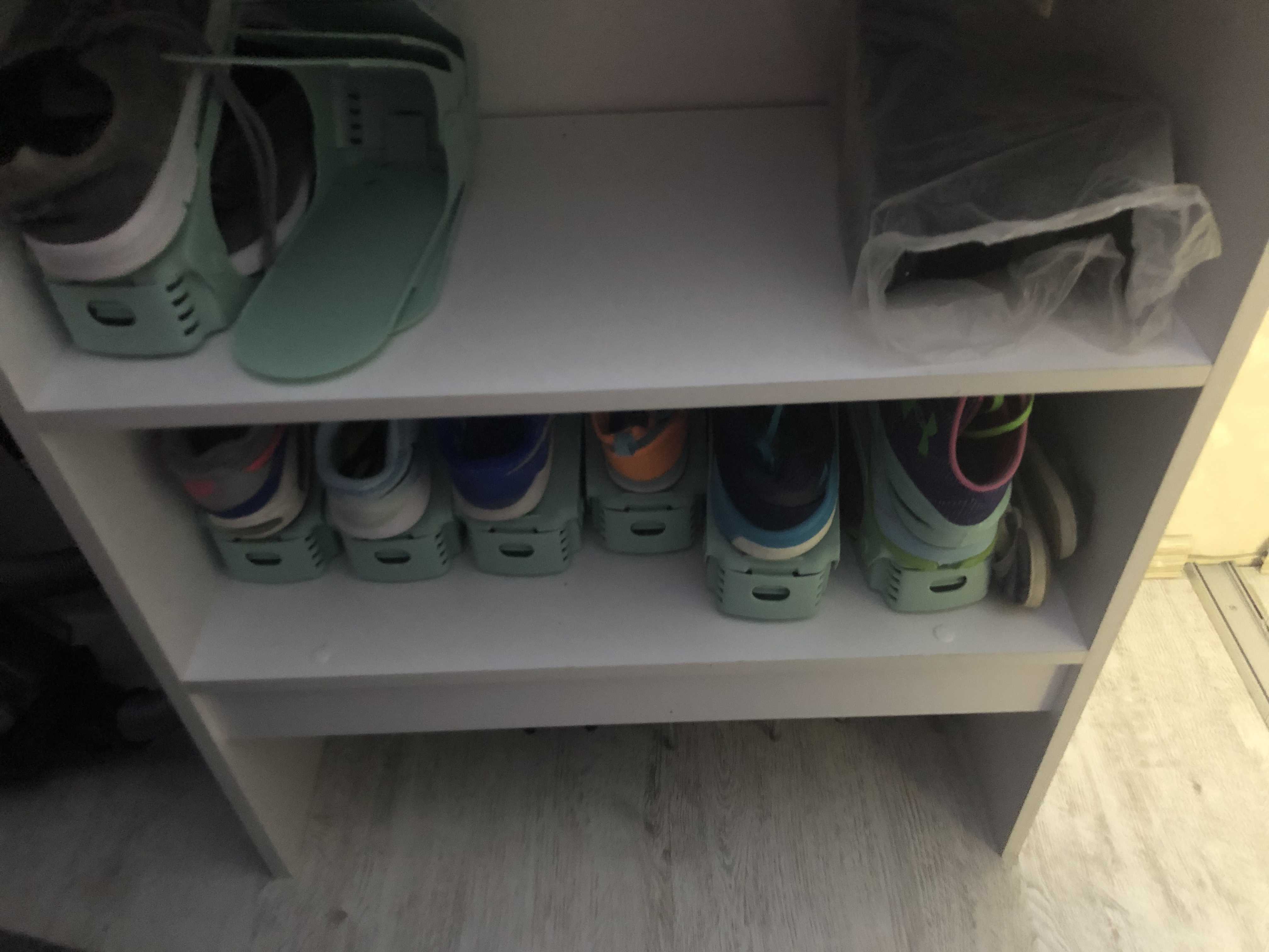 Фотография покупателя товара Подставка для хранения обуви регулируемая, 26×10×6 см, цвет мятный - Фото 9