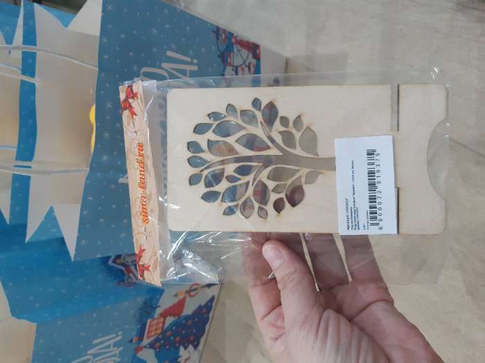 Фотография покупателя товара Подставка под телефон "Дерево", 15х8 см, белье, дерево