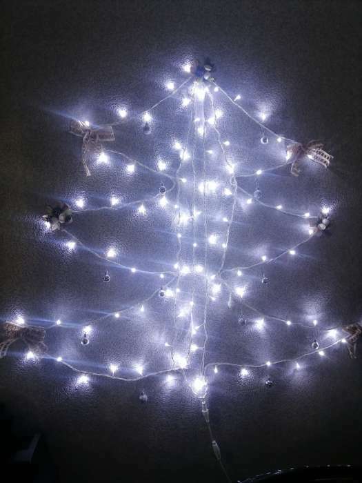 Фотография покупателя товара Гирлянда «Нить» 10 м, IP44, УМС, белая нить, 100 LED, свечение белое, 220 В - Фото 1