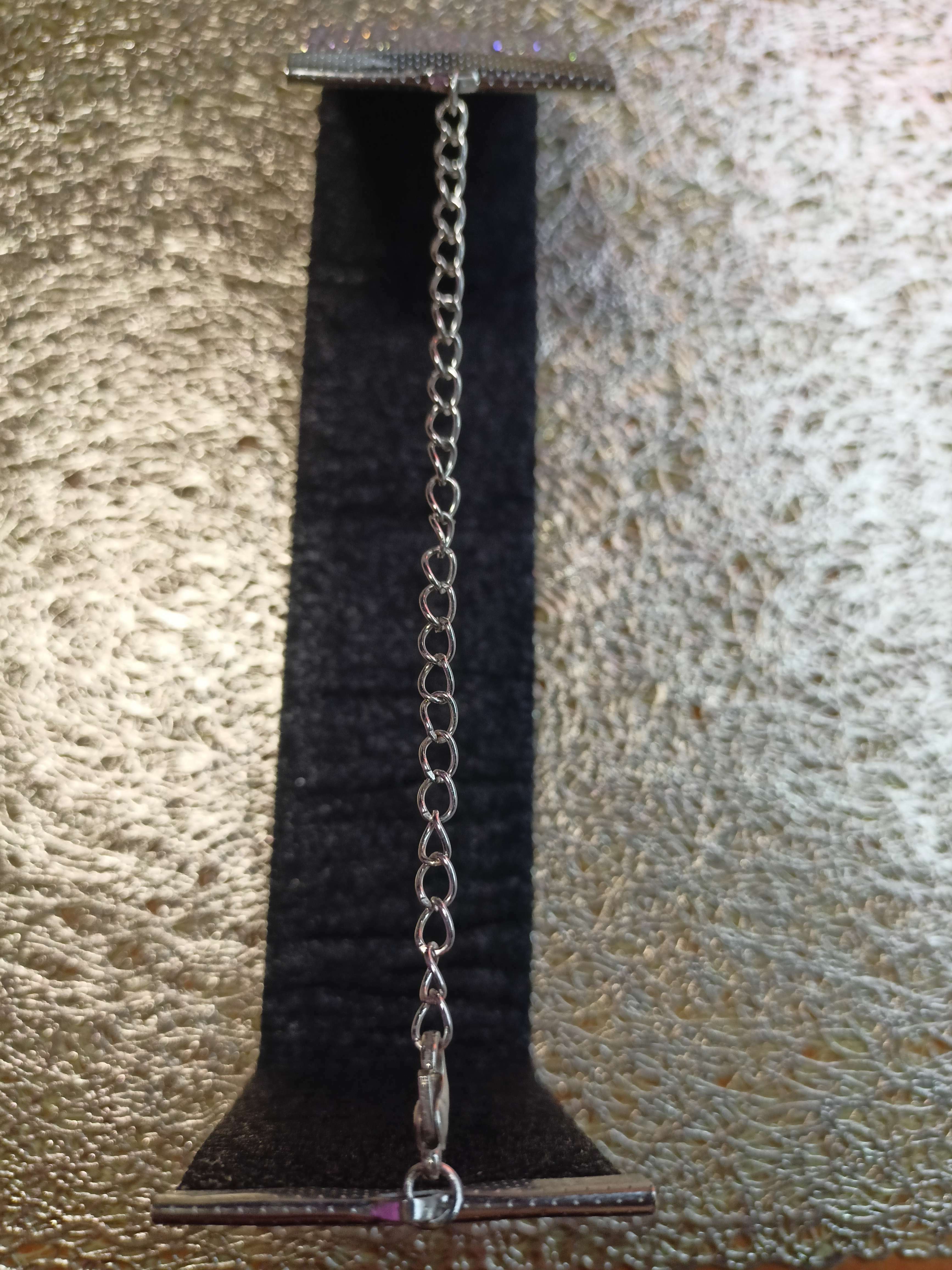 Фотография покупателя товара Чокер «Грация искры» широкий, цвет черно-серебряный, L=31 см - Фото 2