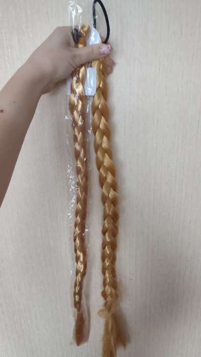 Фотография покупателя товара Коса на резинке, 66 см, цвет золотистый блонд - Фото 3
