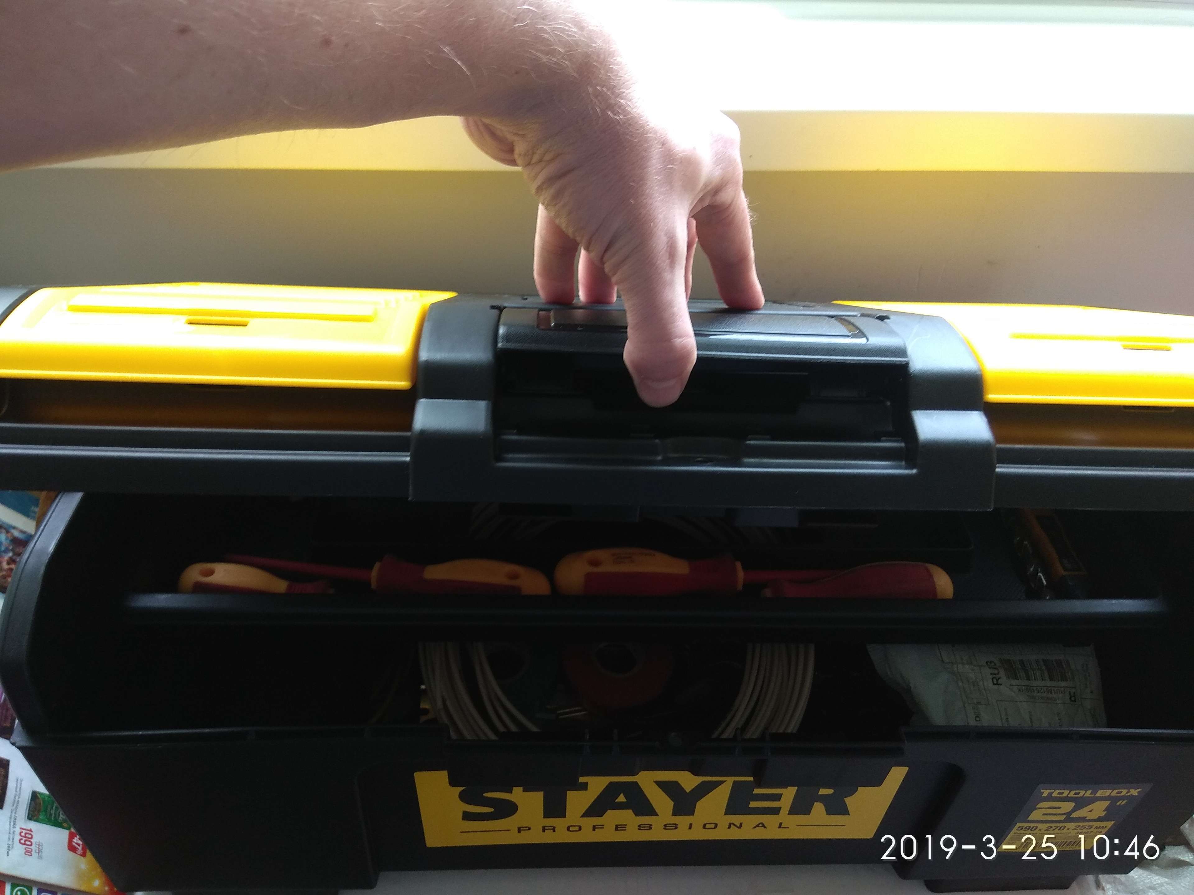 Фотография покупателя товара Ящик для инструмента  STAYER Professional "TOOLBOX-24", пластиковый - Фото 5