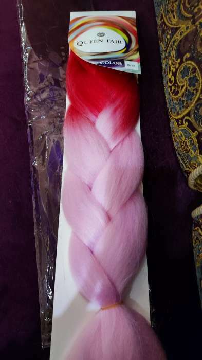 Фотография покупателя товара ZUMBA Канекалон двухцветный, гофрированный, 60 см, 100 гр, цвет малиновый/светло-розовый - Фото 15