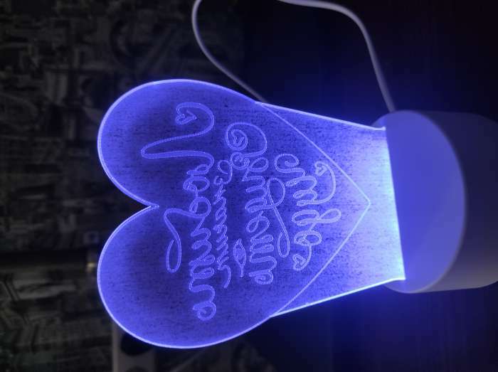 Фотография покупателя товара Светильник "Сердце" LED RGB от сети 9,5х12х18 см RISALUX - Фото 1
