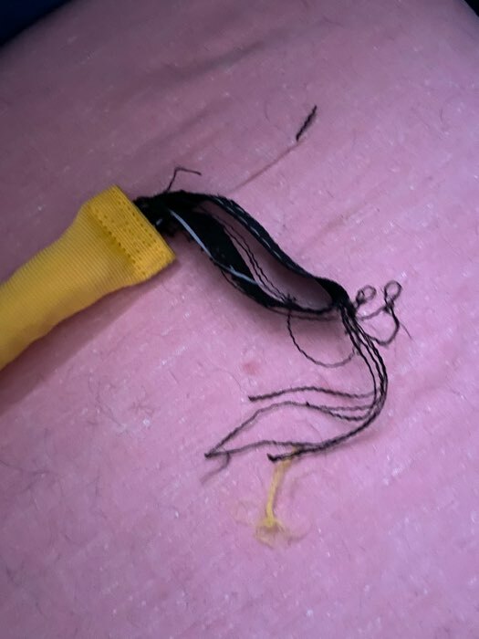 Фотография покупателя товара Игрушка-кусалка из шланга, 25 х 6 см, желтая - Фото 1