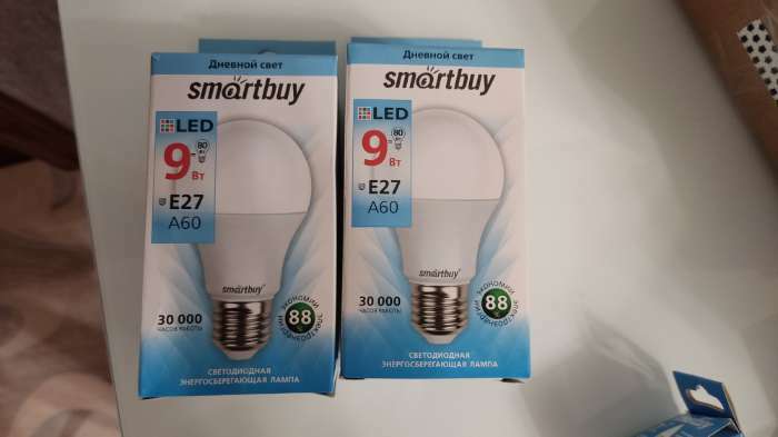 Фотография покупателя товара Лампа cветодиодная Smartbuy, E27, A60, 15 Вт, 4000 К, дневной белый свет - Фото 1