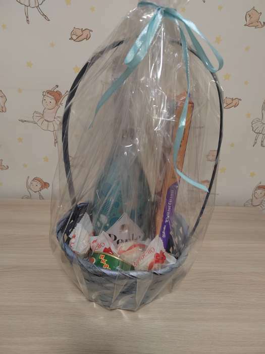 Фотография покупателя товара Корзина плетёная, бамбук, голубой, 19×19×32 см - Фото 1