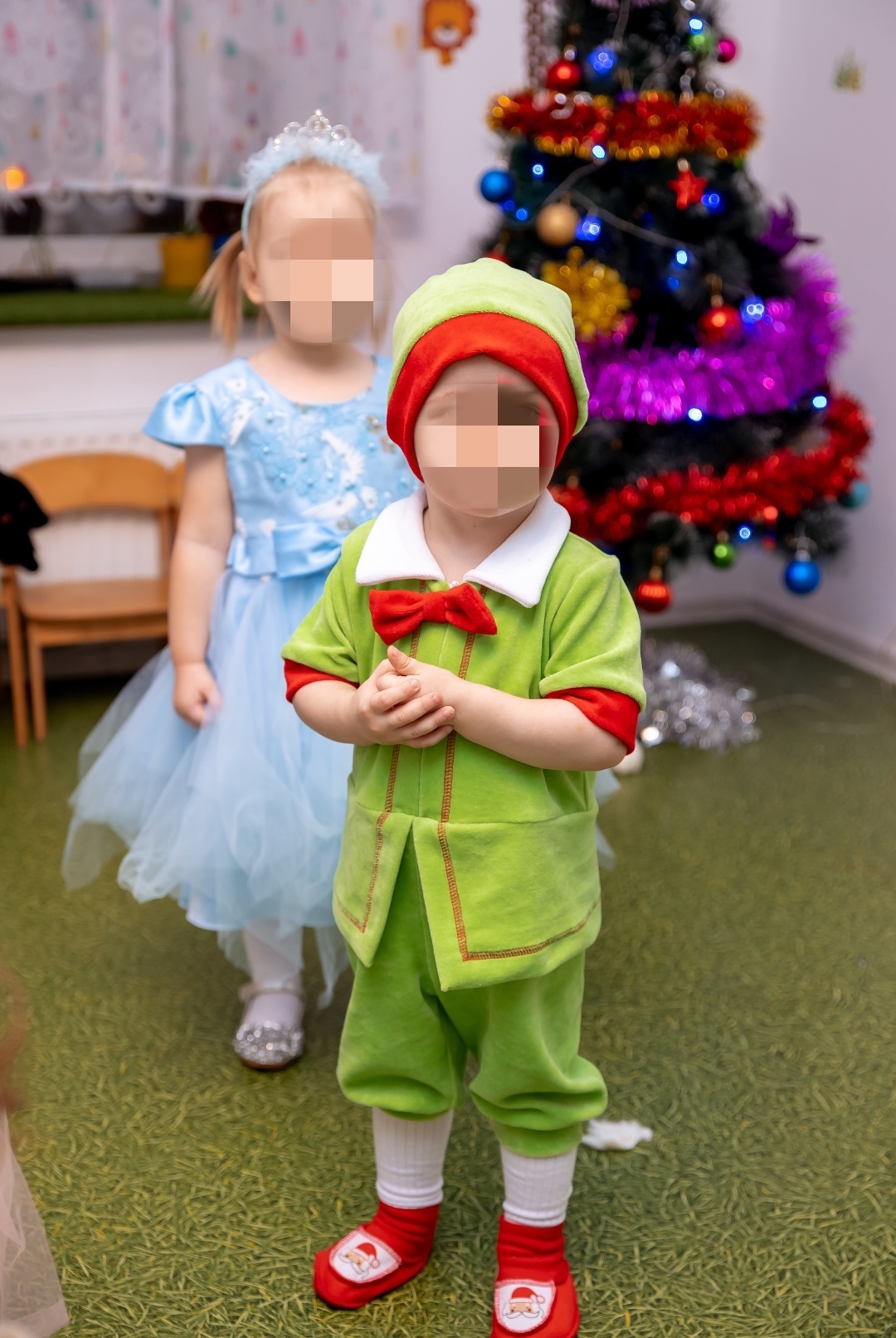 Фотография покупателя товара Карнавальный костюм «Гномик зелёный» 1,5-3 лет, велюр, обхват головы 48-55 см - Фото 1