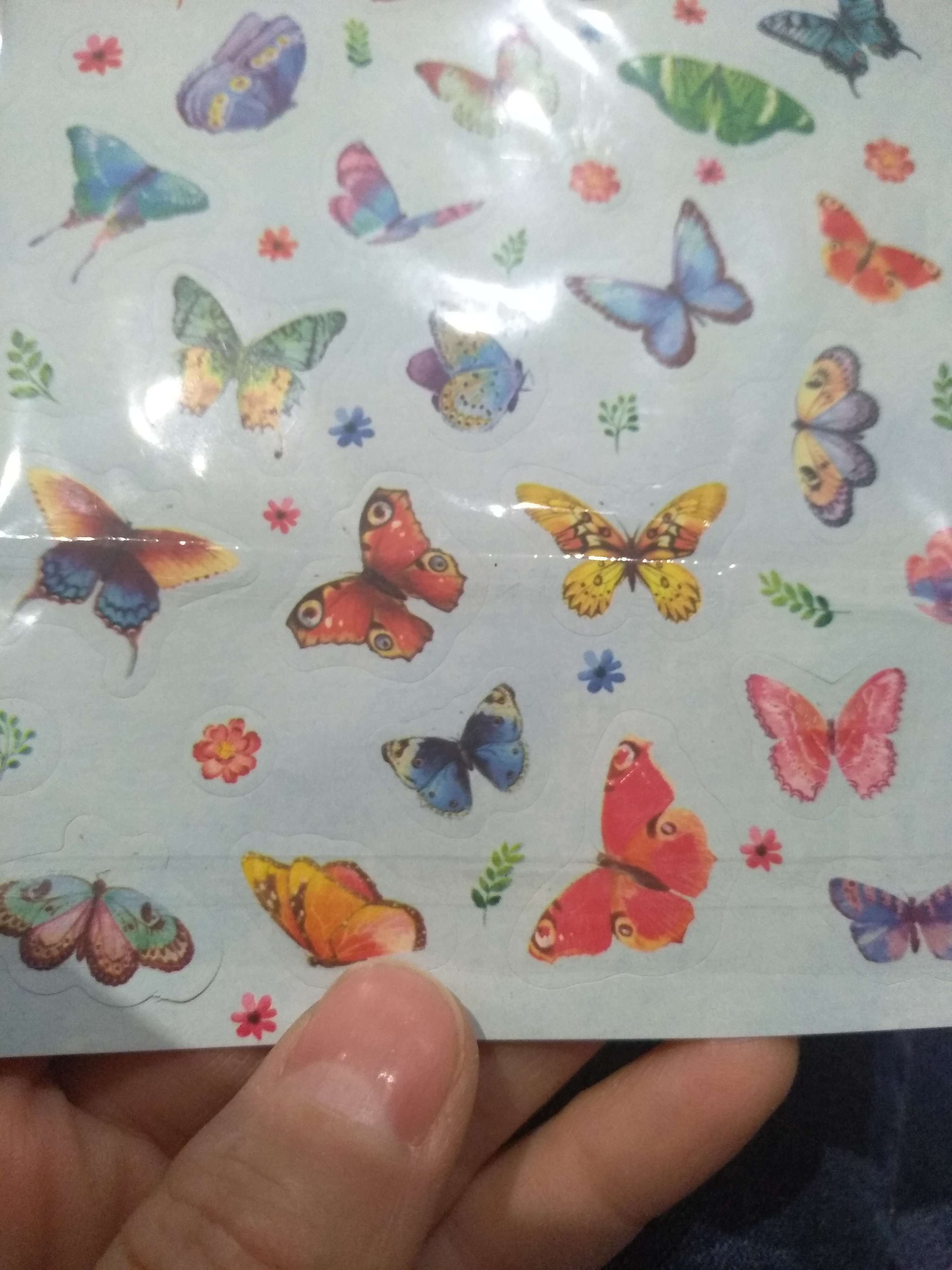 Фотография покупателя товара Бумажные наклейки «Бабочки», 11 х 16 см