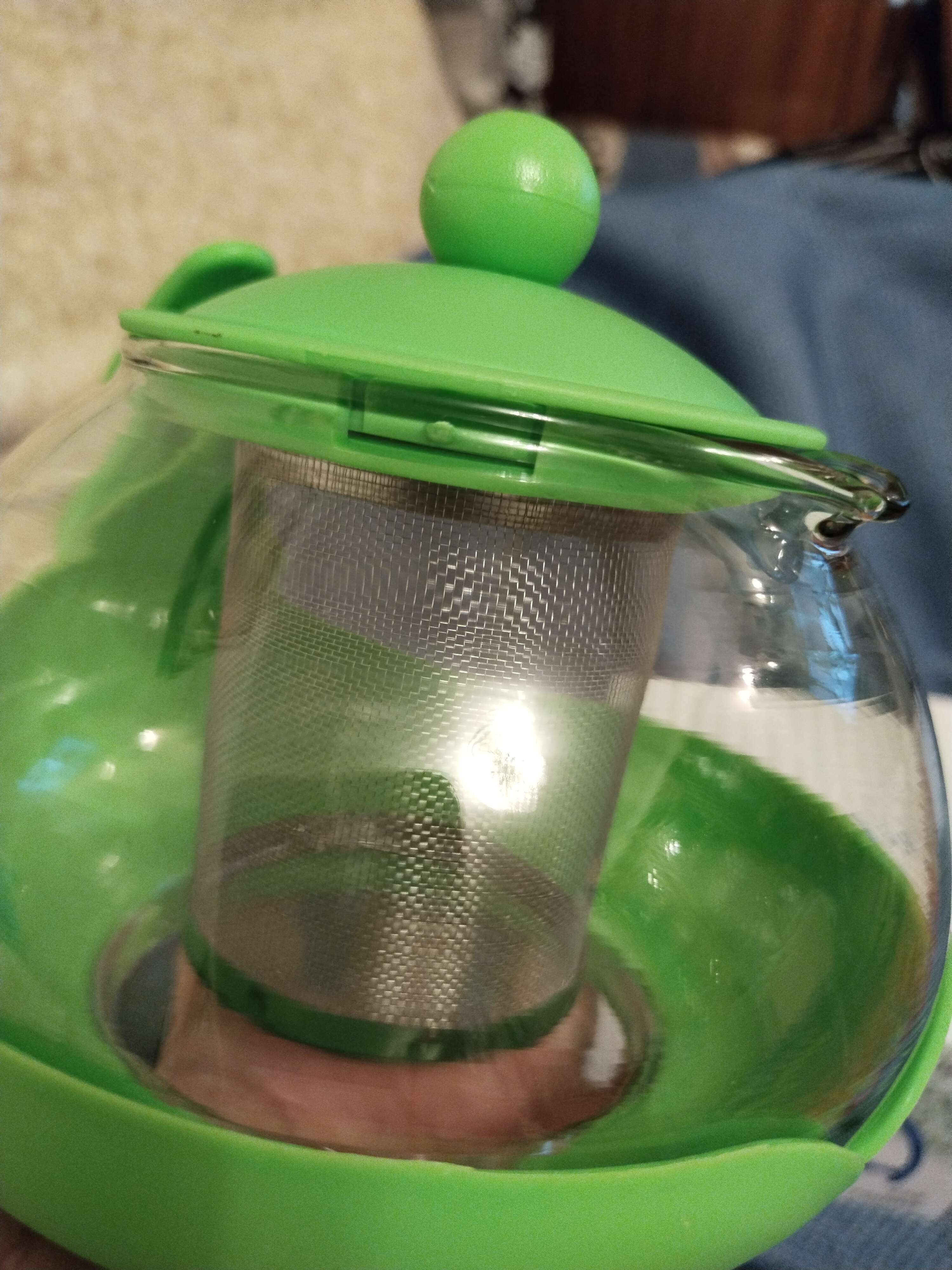 Фотография покупателя товара Чайник стеклянный заварочный «Яркость», 1,25 л, с металлическим ситом, матовый, цвет МИКС - Фото 2