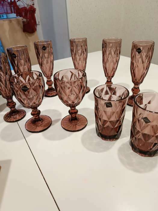 Фотография покупателя товара Набор стаканов стеклянных Magistro «Круиз», 350 мл, 8×12,5 см, 6 шт, цвет розовый - Фото 2