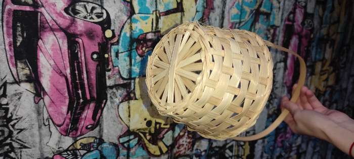 Фотография покупателя товара Корзина плетёная, бамбук, натуральный цвет, (цилиндр), средняя - Фото 25