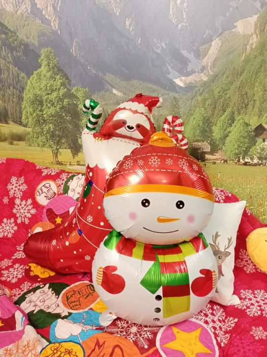 Фотография покупателя товара Шар фольгированный 24" «Снеговик в шарфике» - Фото 2