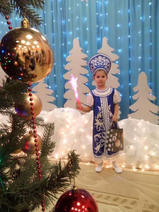 Фотография покупателя товара Русский костюм для девочки: платье с кокеткой, кокошник, р-р 60, рост 110-116 см, цвет синий