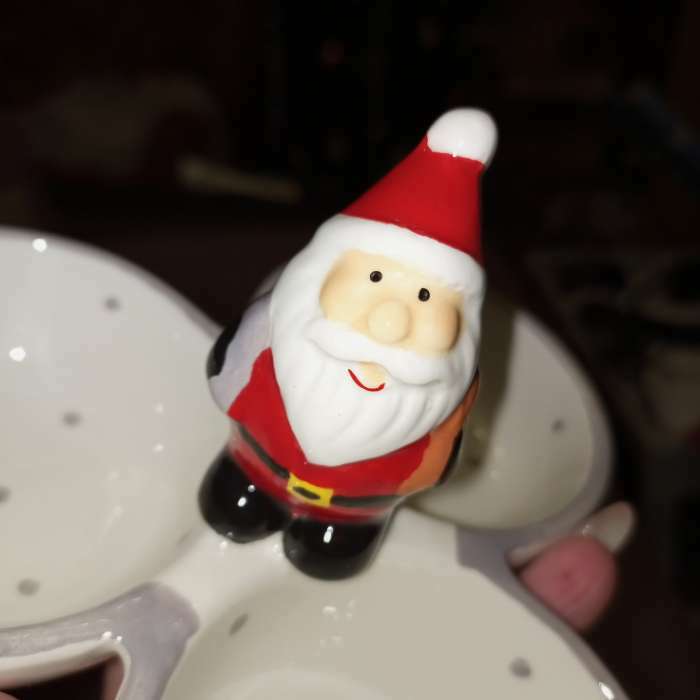 Фотография покупателя товара Менажница 3 ячейки Доляна «Дед Мороз», 17×10 см - Фото 3