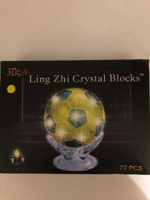 Фотография покупателя товара Пазл 3D кристаллический «Мяч», 77 деталей, световые эффекты, работает от батареек, МИКС - Фото 1
